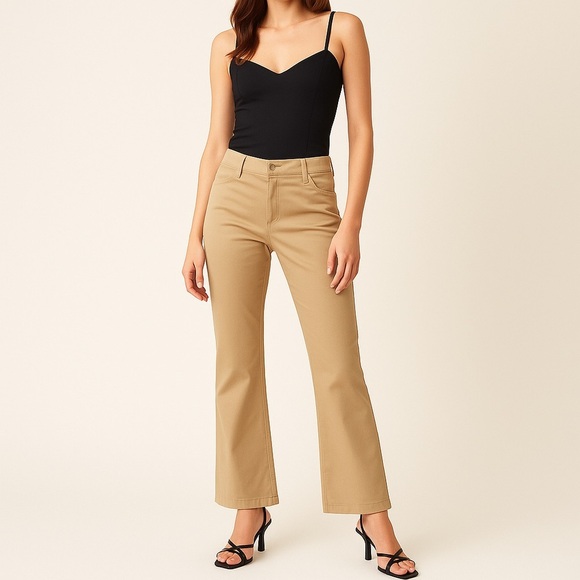 Escada Sport Retro 2000s Beige Bootcut Stretch Pants Women’s Size 40 (US 8) - Picture 1 of 12